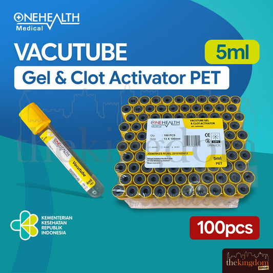 Onehealth Vacutube Gel & Clot Activator PET 5ml /100 Kuning