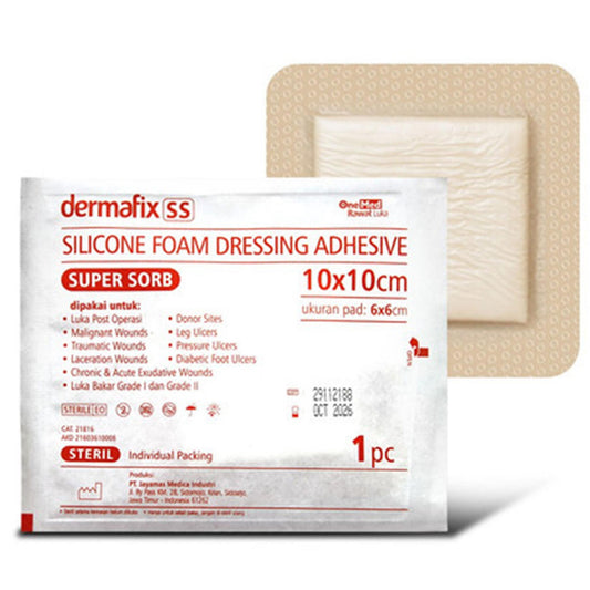 Onemed Dermafix SS 10x10cm Silicone Foam Adhesive