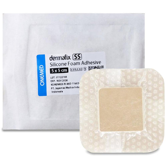 Onemed Dermafix SS 5x5cm Silicone Foam Dressing Adhesive /10