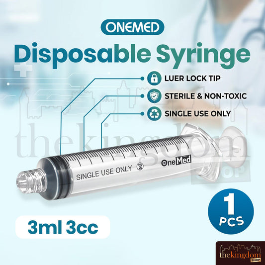 Onemed Disposable Syringe Luer Lock Tip without Needle 3ml 3cc /1