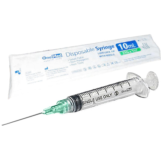 Onemed Disposable Syringe 10ml 10cc 21G /1