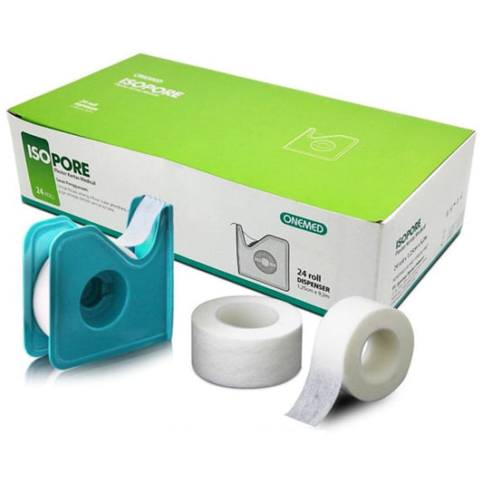 Onemed Isopore 1/2" 1,25cmx9,2m Plester Kertas Medical + Dispenser /24