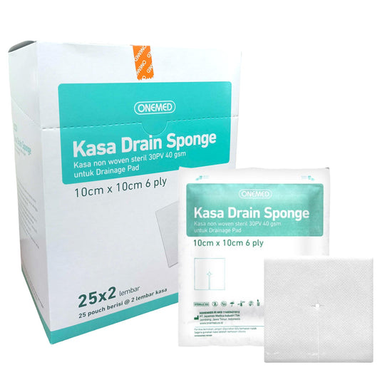 Onemed Kasa Drain Sponge 10cm x 10cm 6ply 2pcs /25