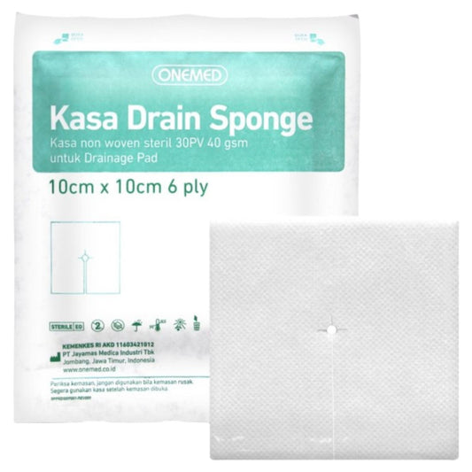 Onemed Kasa Drain Sponge 10cm x 10cm 6ply 2pcs