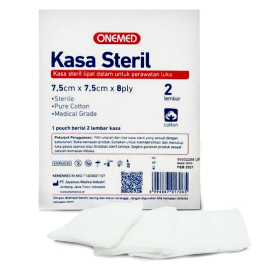 Onemed Sterile Gauze 7.5cm x 7.5cm x 8ply /2