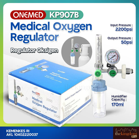 Onemed KP907B Medical Oxygen Regulator Biru