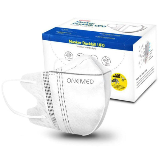 Onemed Mask Duckbill UFO 4ply Earloop White /30