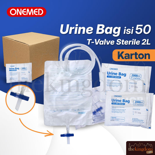 Onemed Urine Bag Steril T-Valve 2000ml KARTON Isi 50