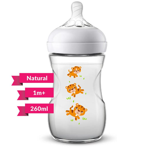 Philips Avent SCF627/40 Natural Feeding Bottle 260ml/9oz Single Tiger