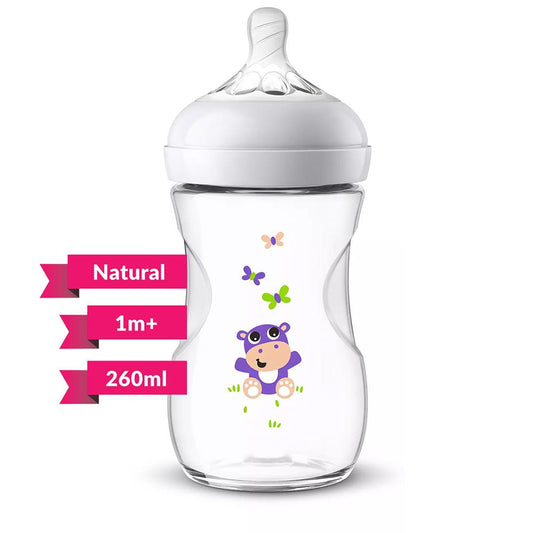 Philips Avent SCF627/42 Natural Feeding Bottle 260ml/9oz Single Hippo