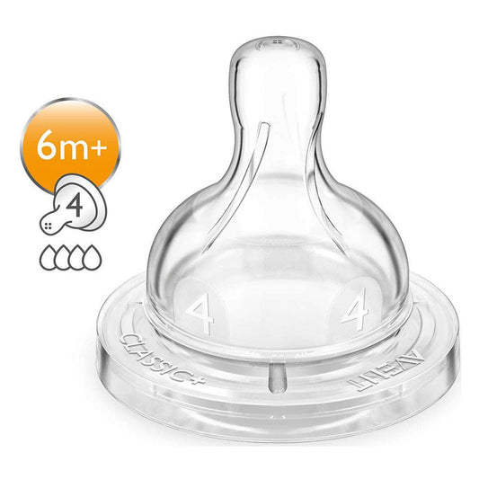 Philips Avent SCF634/27 Dot Classic Teat Fast Flow 4 H 2pc Airflax