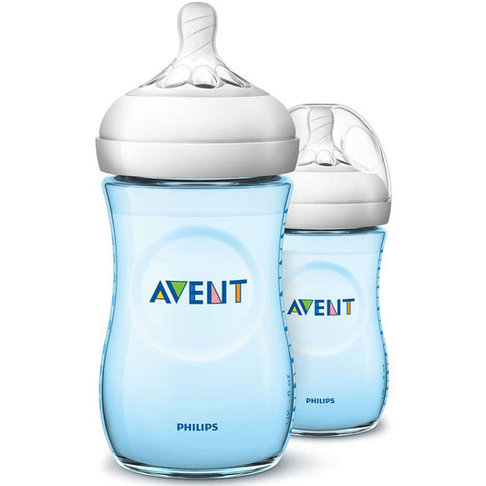 Philips Avent SCF695/23 Natural Feeding Bottle 260ml/9oz Blue Twin