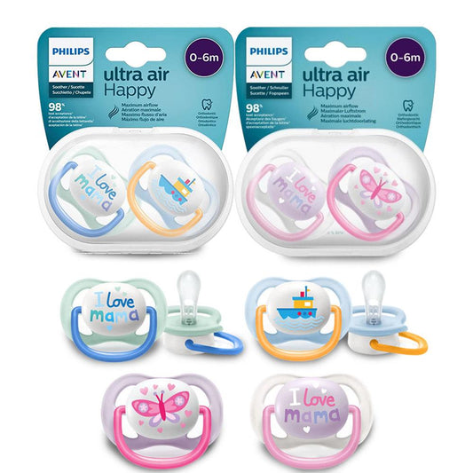 Philips Avent SCF080/02 Soother Ultra Air Happy 0-6m Girl