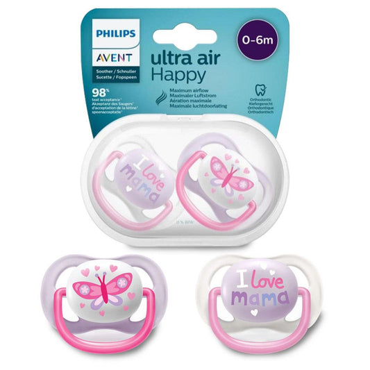 Philips Avent SCF080/02 Soother Ultra Air Happy 0-6m Girl