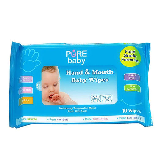 PureBB Hand & Mouth Baby Wipes Blue Aloe Vera /10