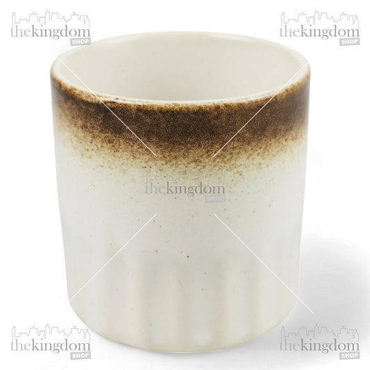 RHE EP025 Japanese Ceramic Tea Cup 150ml Brown White