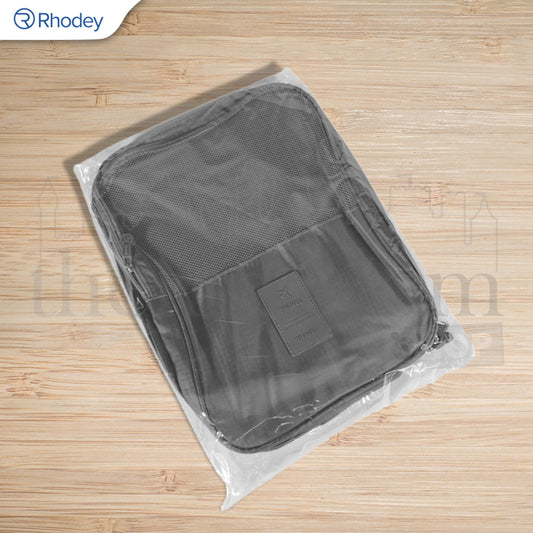 Rhodey LK-20 3-Layer Travel Organizer Shoes Bag Nylon Mesh Oxford Gray