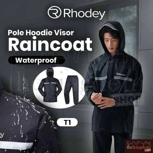 Rhodey T1 Pole Hoodie Visor Raincoat Waterproof Large Black