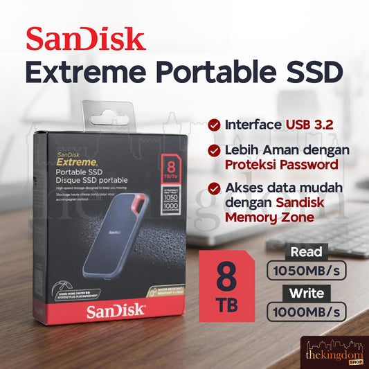 SanDisk Extreme Portable SSD 1050MB/s USB-C 3.2 Gen 2 8TB
