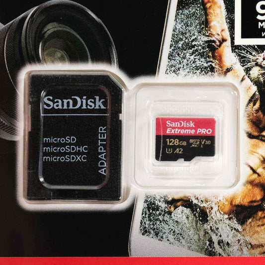 SanDisk Extreme PRO microSDXC UHS-I A2 V30 200MB/s with Adapter 128GB