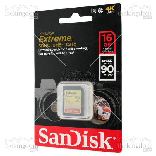 SanDisk Extreme SDHC/XC UHS-I Card V30 Class 10 90MB/s 16GB