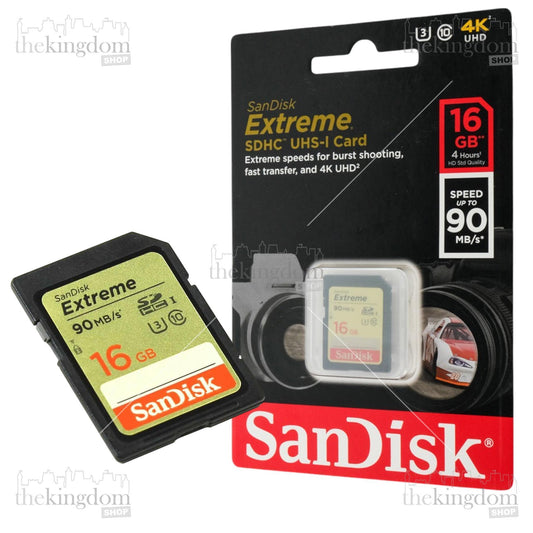 SanDisk Extreme SDHC/XC UHS-I Card V30 Class 10 90MB/s 16GB