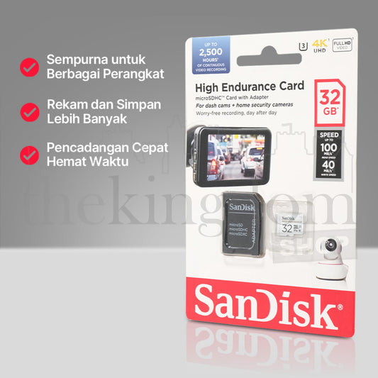 SanDisk High Endurance microSD UHS-I Class 10 U3 100MB/sw/ Adapter 32GB 