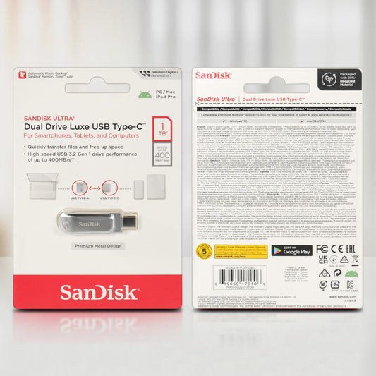 SanDisk Ultra Dual Drive Luxe USB Type C 3.2 Gen 1 1TB