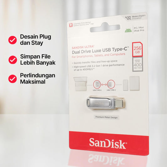 SanDisk Ultra Dual Drive Luxe USB Type C 3.2 Gen 1 256GB