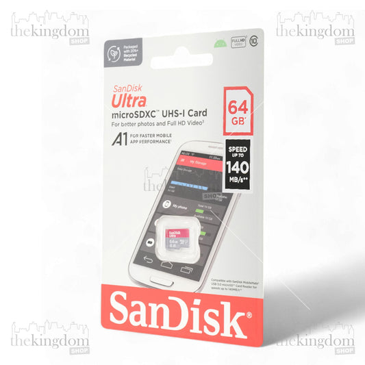 SanDisk Ultra microSDXC Card UHS-I Class 10 A1 140MB/s 64GB