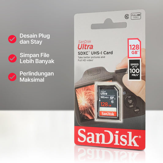 SanDisk Ultra SDHC/XC UHS-I Card Class 10 100MB/s 128GB