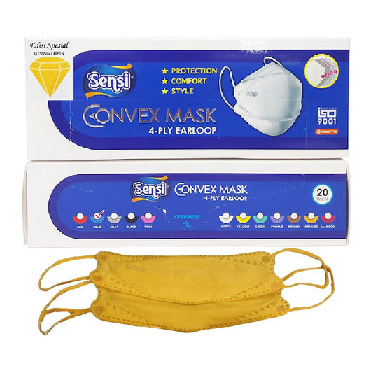 Sensi Convex Mask 4ply Earloop Citrin Yellow /20