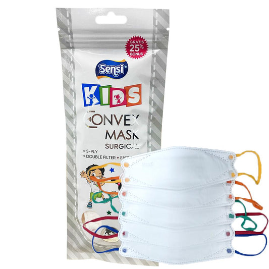 Sensi Kids Convex Mask 5ply Earloop White /5