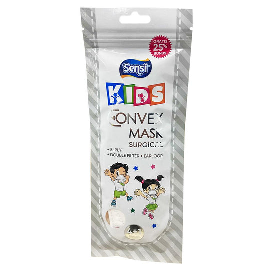 Sensi Kids Convex Mask 5ply Earloop White /5