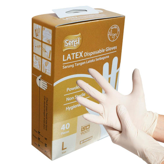 Sensi Latex Disposable Gloves PF (Powder Free) /40