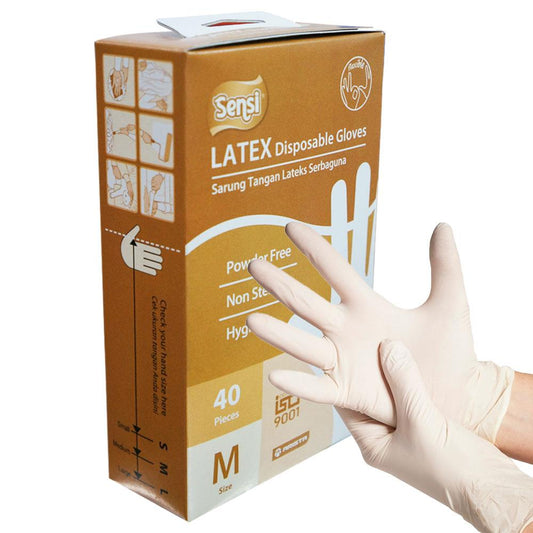 Sensi Latex Disposable Gloves PF (Powder Free) /40