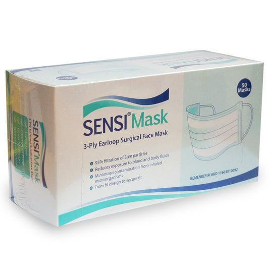 Sensi Mask 3ply Surgical Mask Earloop Green /50