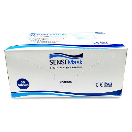 Sensi Mask 3ply Tie On Surgical Mask Green /50