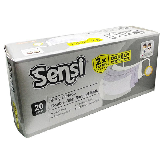 Sensi 4ply Double Filter Surgical Mask White /20