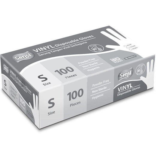 Sensi Vinyl Disposable Gloves PF (Powder Free) /100