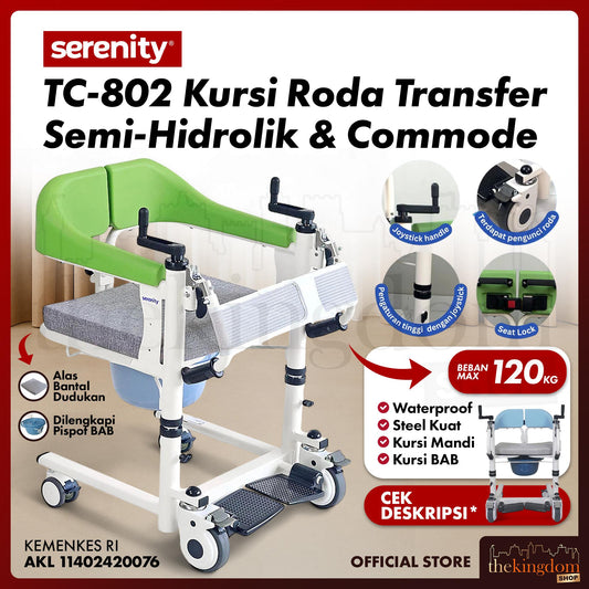 Serenity TC-802 Transfer Chair &amp; Commode Green
