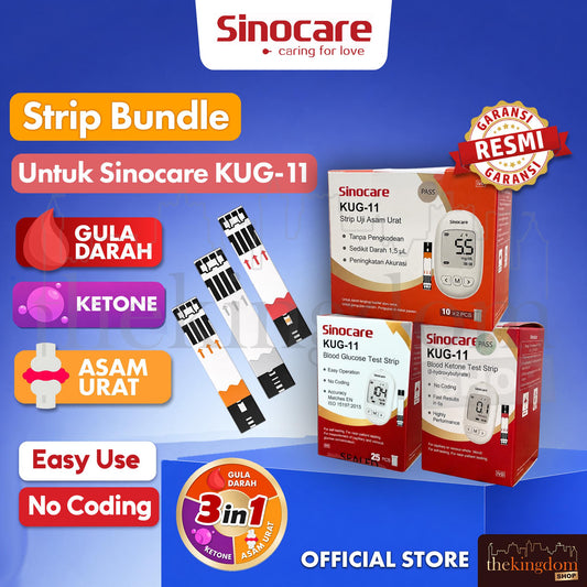Sinocare KUG-11 Strip Glucose Ketone Uric Acid  Bundle
