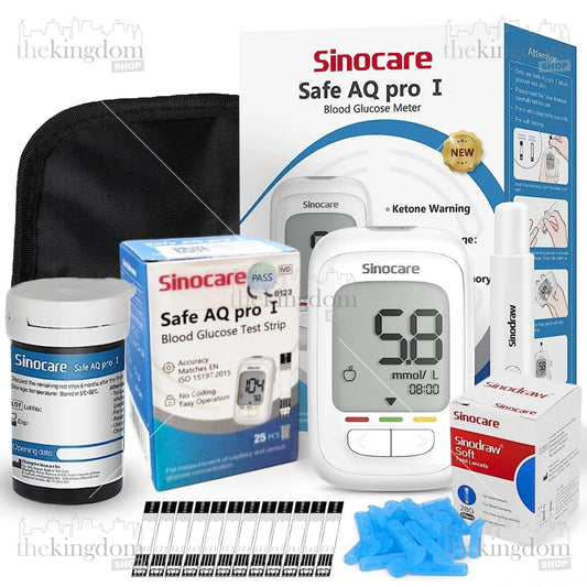 Sinocare Safe AQ Pro I Set /25 x2 (Alat + Strip /25 x2 + Lancet /50) Grup