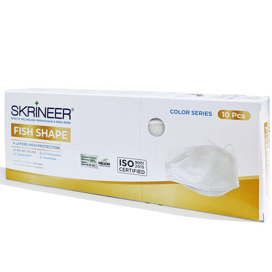 Skrineer Fish Shape Mask 4ply Earloop White