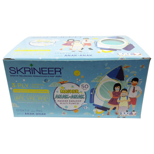 Skrineer Kids 3ply Earloop Face Mask Green /50