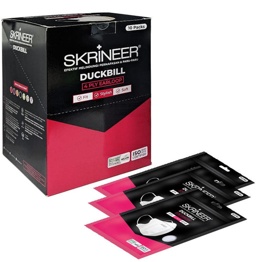 Skrineer Mask Duckbill 4ply Earloop Black /70