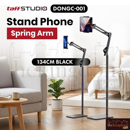 TaffStudio DONGC-001 Floor Stand Phone Holder Spring Arm 134cm Black