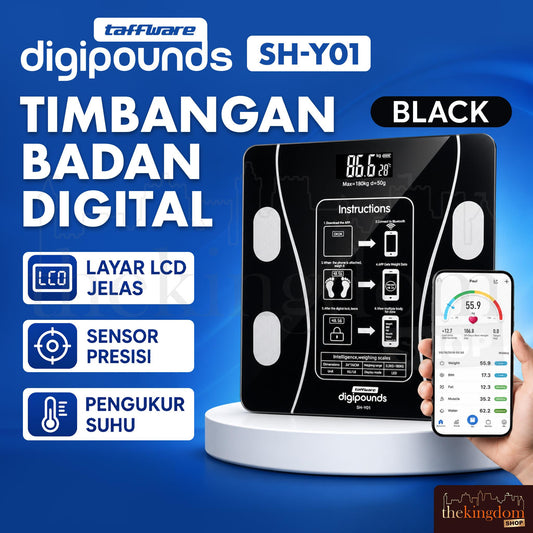 Taffware SH-Y01 Digipounds Digital Scale Bluetooth Black