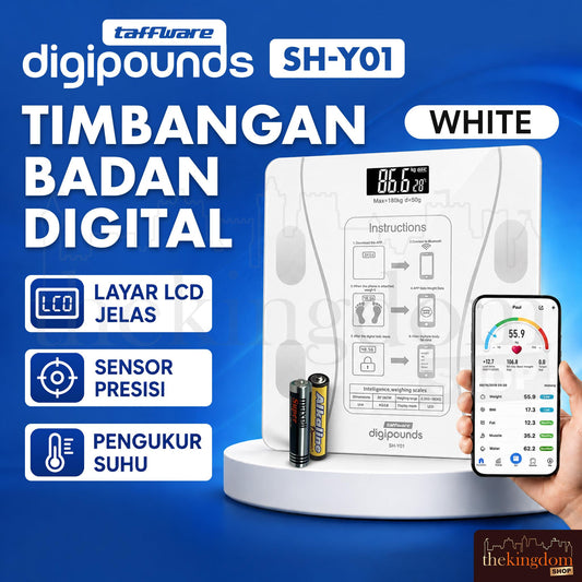 Taffware SH-Y01 Digipounds Digital Scale Bluetooth White