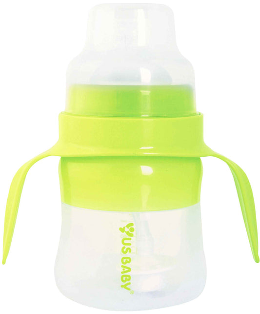 US BABY Sili Smart Wide Neck Bottle with Handle 120ml Green